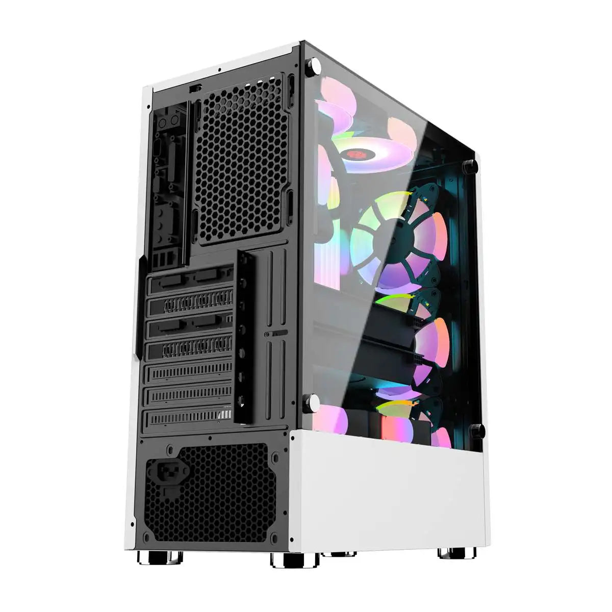 Galaxy ATX/M-ATX/ITX Gaming PC Desktop Computer Case White with Side Tempered Glass Panels with 6 Fan Support Galaxy ATX/M-ATX/ITX Gaming PC Desktop Computer Case White with Side Tempered Glass Panels with 6 Fan Support